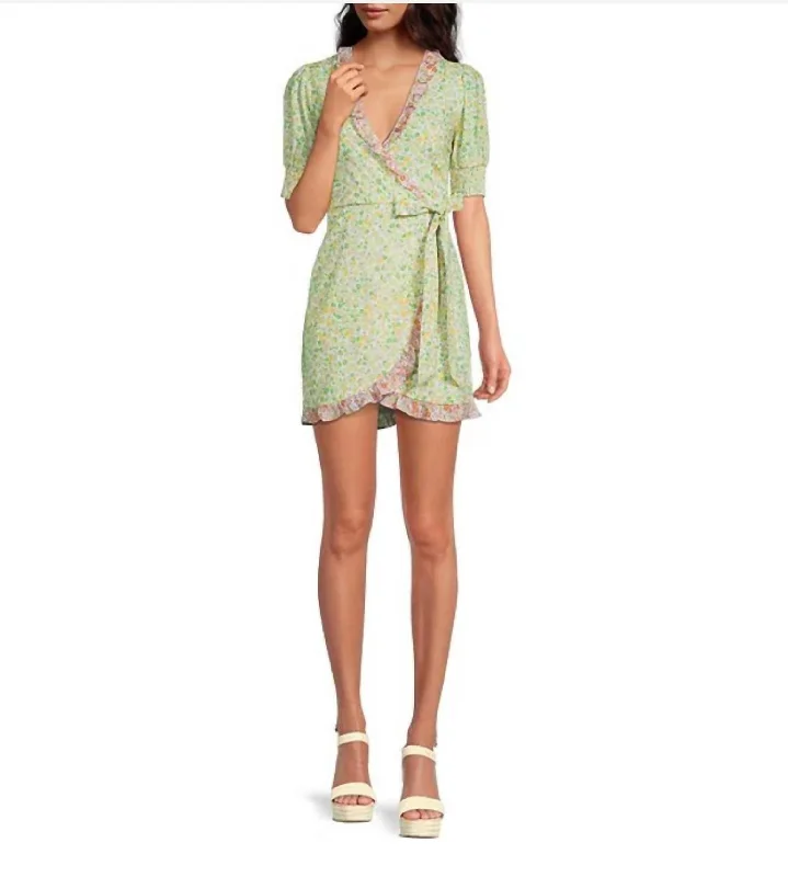 Buy More, Save More Lightweight Fabric Cecilia Mini Dress In Green