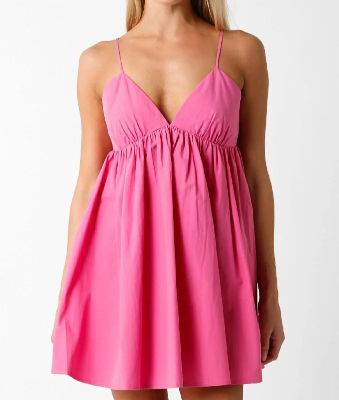 Popular Collection Boho - Chic Festival - Ready Style Trendworthy Mini Dress In Pink