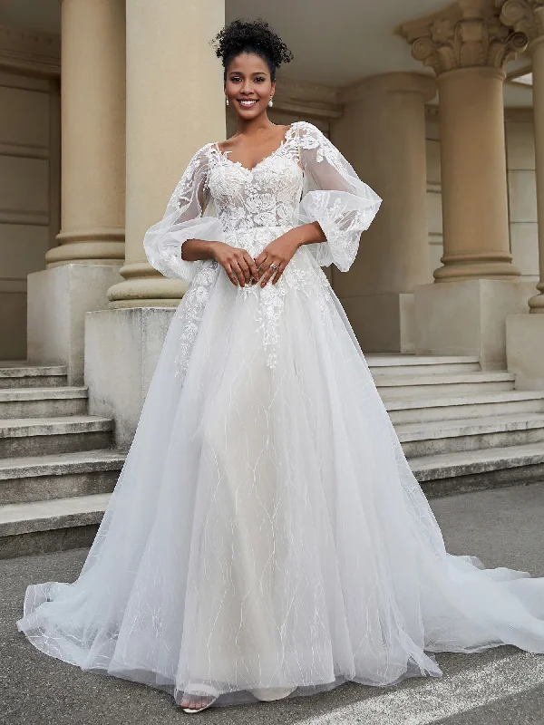 Effortless Style, Endless Impact Sleek Design Backless long sleeved sheer wedding dress