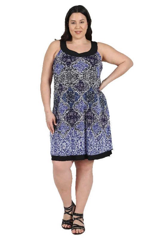 Sustainable Fashion Extravaganza Flowing Silhouette La Cera Plus Size Reversible Pleated Sleeveless Dress