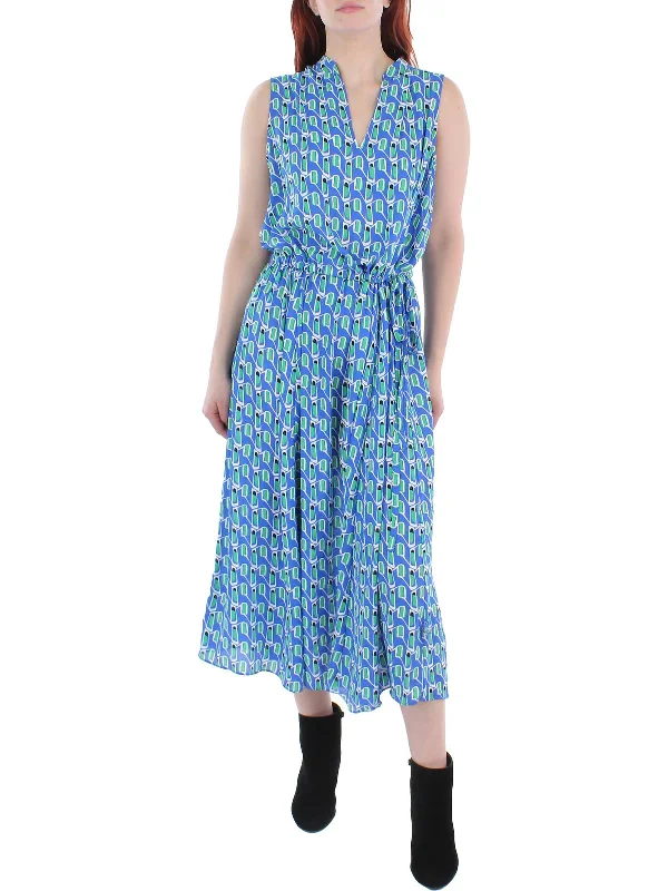 Timeless Style Promotions Luxe Layering Womens Printed Calf Midi Dress