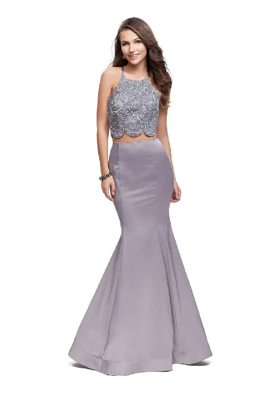 Contemporary Casual Deals Elegant Attire La Femme - 26035 Beaded Two Piece Satin Mermaid Dress