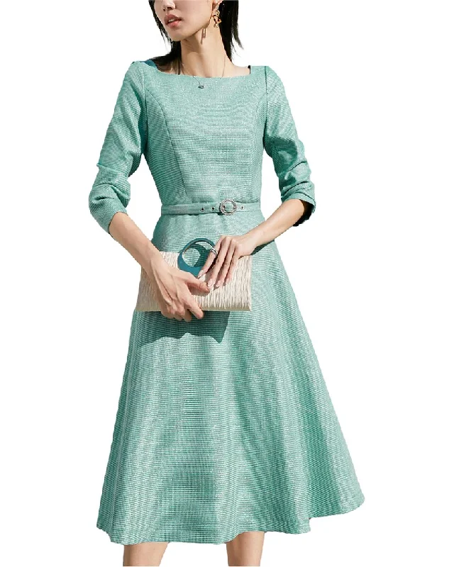 Premium Fashion Big Savings on Minimalist Office Styles Onebuye 3/4-Sleeve Midi Dress