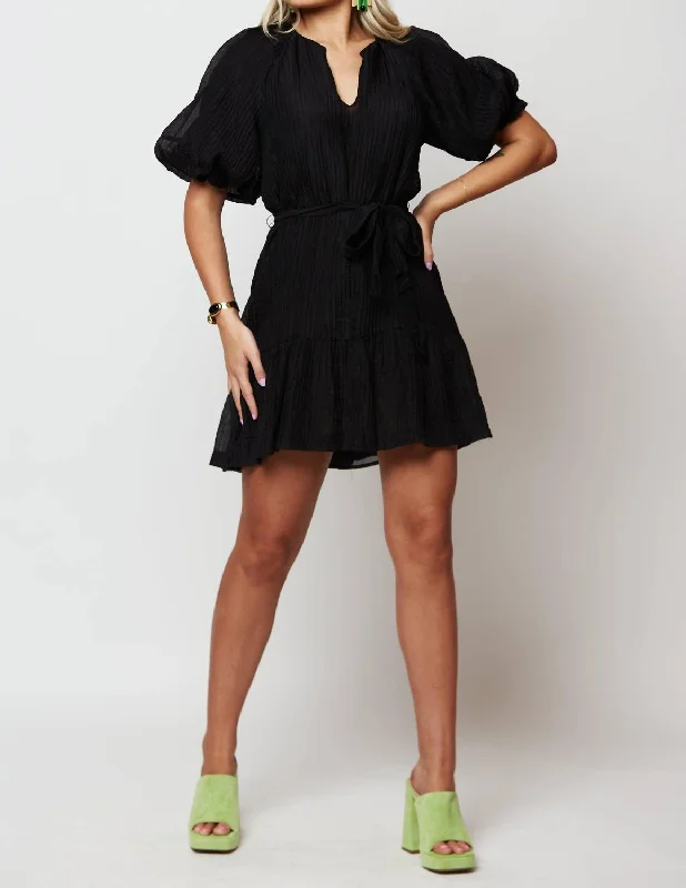 Athleisure Style Sale Elegant Details Raven Mini Dress In Black