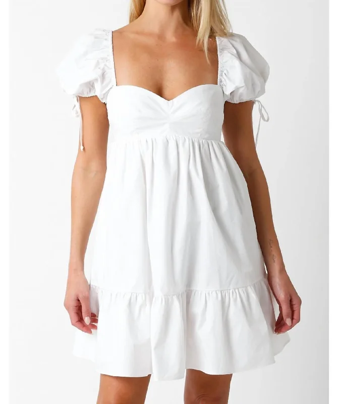 Relaxed Style Deals Feminine Elegance Made You Look Mini Dress In White