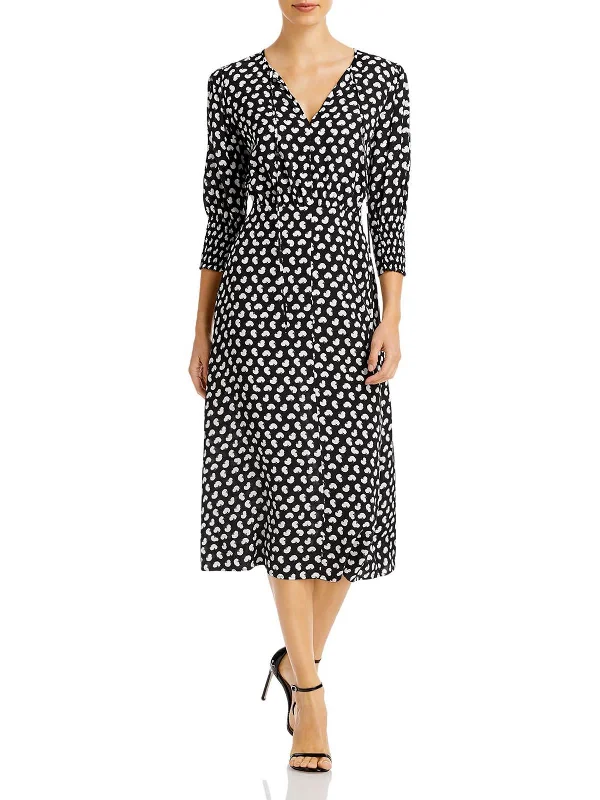 Unleash Your Style Effortless Style Womens Tie Front Midi Midi Dress