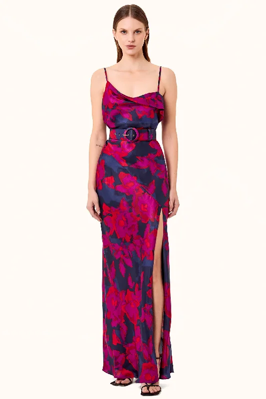 Exclusive Fashion Deals Feminine Soft - Hued Look Belira Dress - Magenta Blurred Floral Print