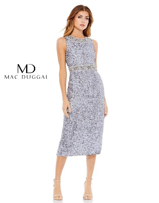 Fashion-Forward Offers Casual Elegance Mac Duggal 10739 Short Sleeveless Formal Dress