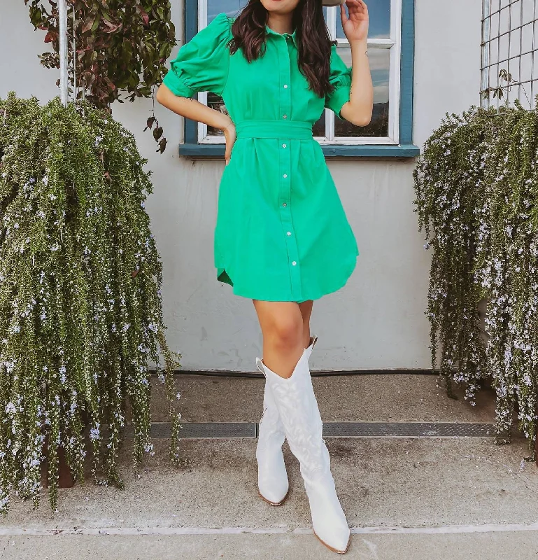 Flash Sale Now Charming Silhouette Central Park Mini Dress In Green