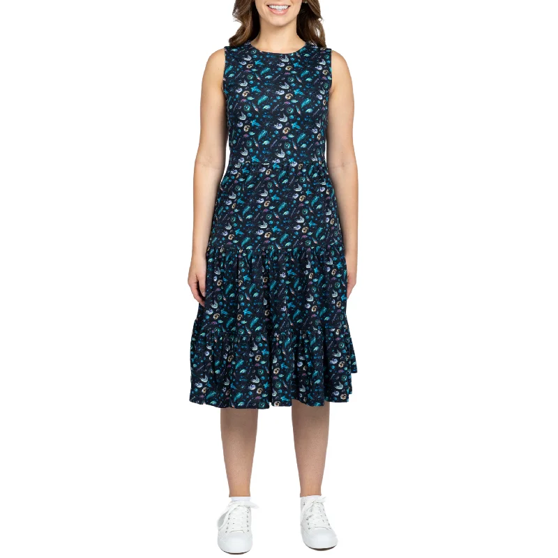 Browse Our Top Products Tropical Island - Inspired Attire Plankton Sleeveless Tiered Dress (With Waist Seam) [FINAL SALE]