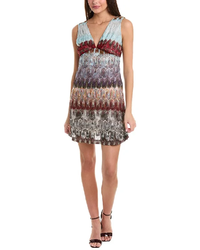 Chic Style, Always In Vogue Contemporary Elegance M Missoni Abstract Motif Knit Mini Dress