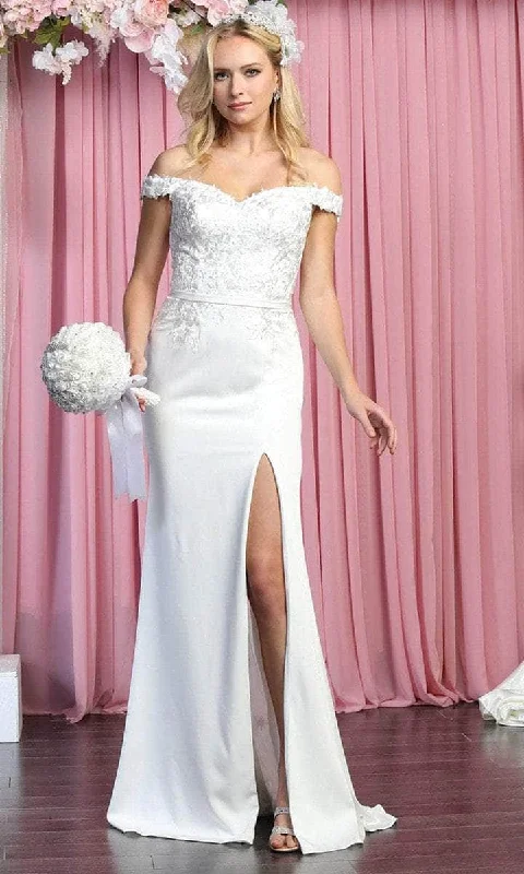 Timeless Elegance Redefined Casual Elegance May Queen - Laced Appliqued Wedding Dress RQ7914