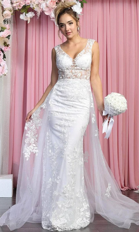 Clearance Sale, All Cheap Summer Fashion May Queen RQ7904 - Sleeveless V-neck Wedding Gown