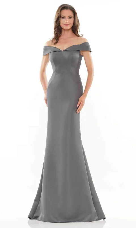 Fashion Frontiers Vintage Charm Marsoni by Colors - MV1153 Satin Off-Shoulder Mermaid Evening Gown