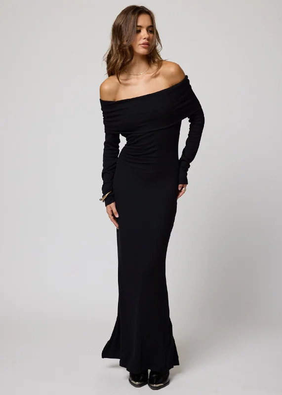 Exclusive Deals Online Elevated Style RIB LONG SLEEVE PALOMA MAXI DRESS