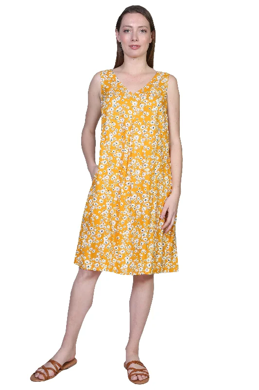 Luxe Style Discounts Chic Urban Fashion Look La Cera Sleeveless Rayon Printed A-Line Dress