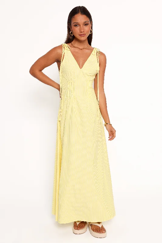 Hot Trends Subtle Sophistication Jaynie Maxi Dress - Yellow Stripe