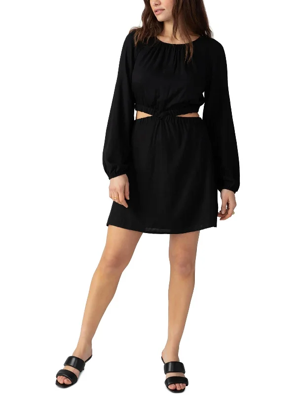 Stylish Statements Casual Elegance Womens Cut-Out Polyester Mini Dress