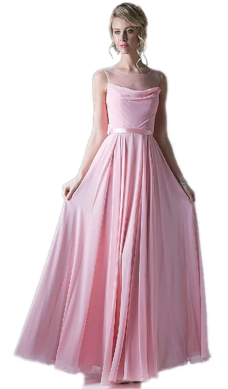 Best Sellers Dreamy Aesthetic Cinderella Divine - Sleeveless Illusion Bateau Pleated A-line Dress