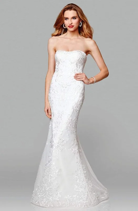 Limited Stock, Big Sale Coastal Beach - Inspired Style Clarisse - 600105 Embroidered Strapless Mermaid Gown