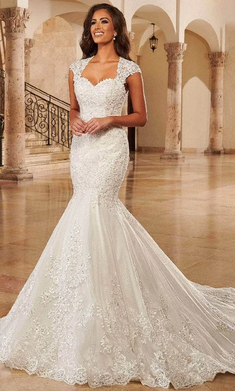 Spring Fashion Fashion-Forward Style Mary's Bridal MB4119 - Sweetheart Neck With Cap Sleeves Bridal Gown