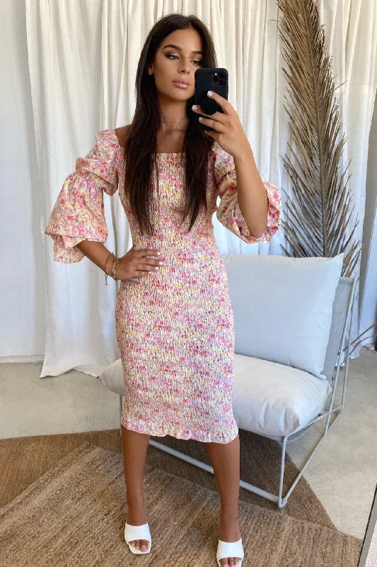 Style Upgrade Chic Urban Fashion Look Courtney Dress - Sunset Floral