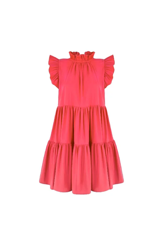 Avant-Garde Style Promotions Minimalist Elegant Luna Mini Dress In Raspberry