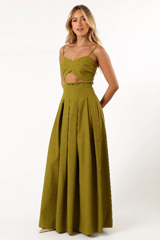 Casual Fashion Sophisticated Cut Skye Maxi Dress - Moss