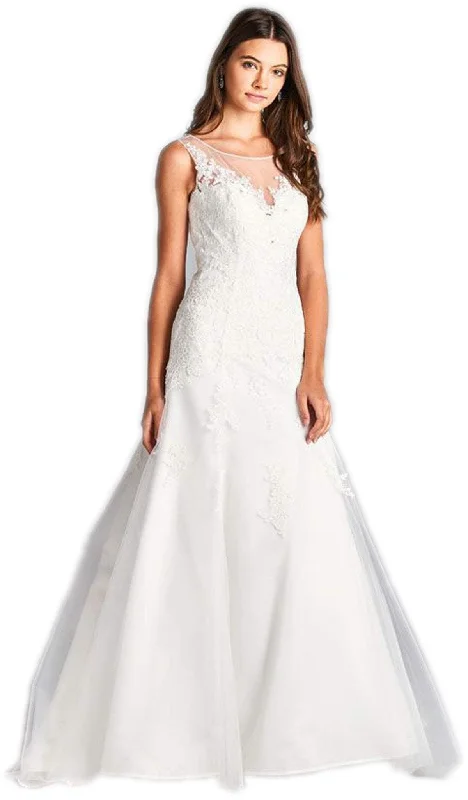 Polished Style Deals Hollywood Glam Award - Show Style Aspeed Design - Lace Applique A-line Wedding Gown