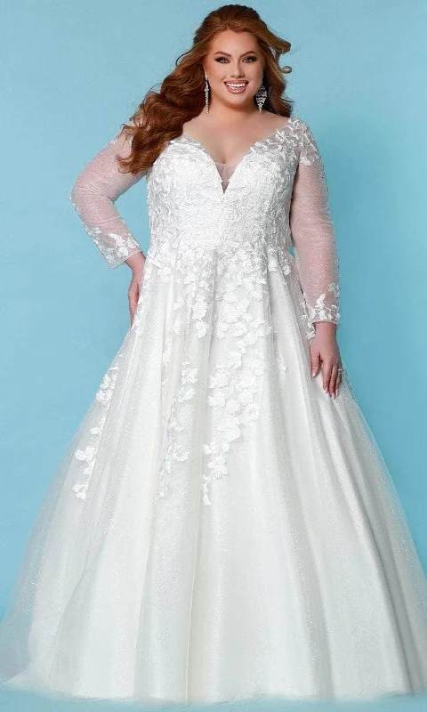 Cozy Chic Promotions Contemporary Elegance Sydney's Closet Bridal - SC5267 Embroidered Glitter Bridal Gown