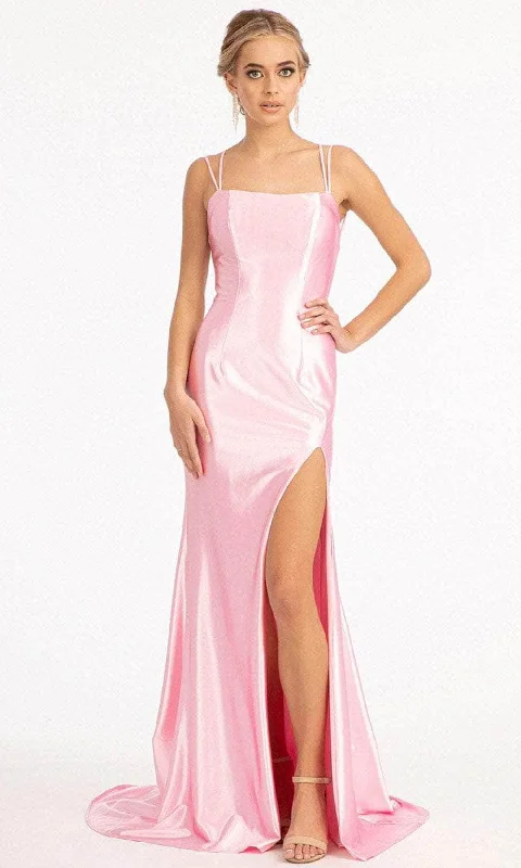 Modern Chic Discounts Playful Elegance Elizabeth K GL3061 - Lace Up Satin Evening Dress