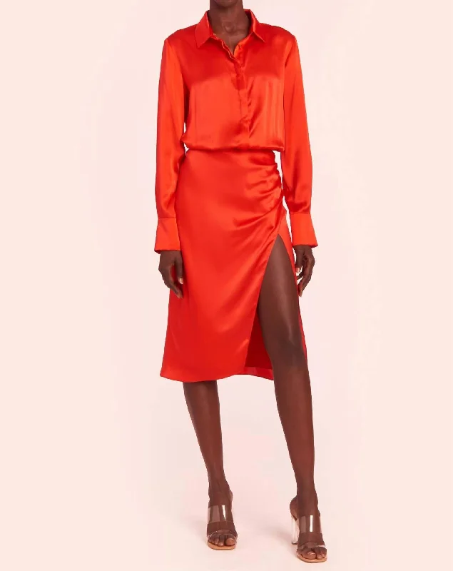 Athleisure Style Sale Chic Allure Sheltan Midi Dress in Poppy