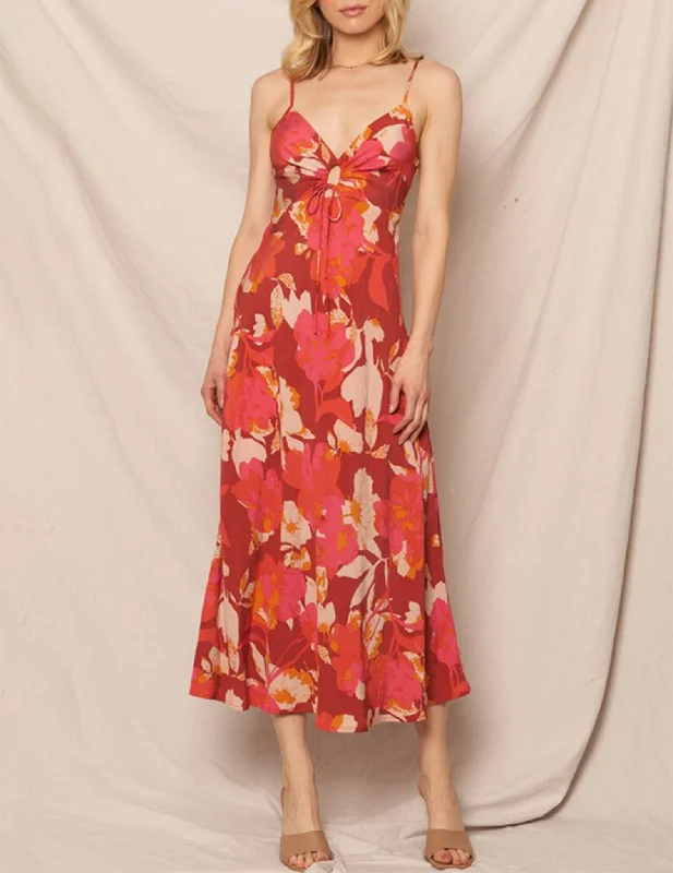 Find Your Unique Flair Nordic Minimalist Home Look Adair Fuchsia Floral Midi Dress