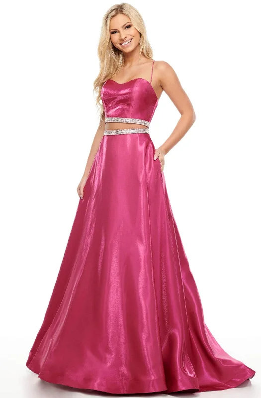 Limited Stock Timeless Elegant Rachel Allan Prom - 7106 Two Piece Beaded Satin A-Line Dress