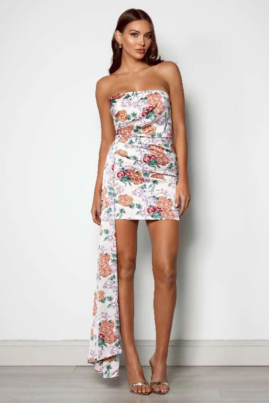 Limited Time Deal Boho Chic Silias Dress - Orange Floral