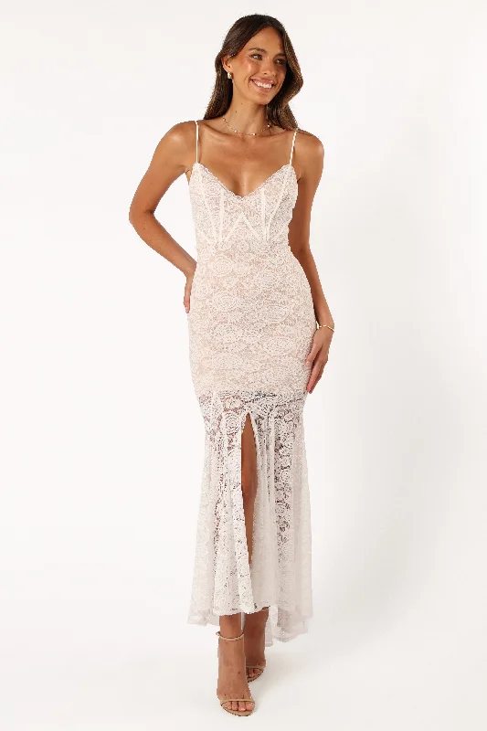 Trend Leading Collection Summer Fashion Kinny Lace Maxi Dress - White