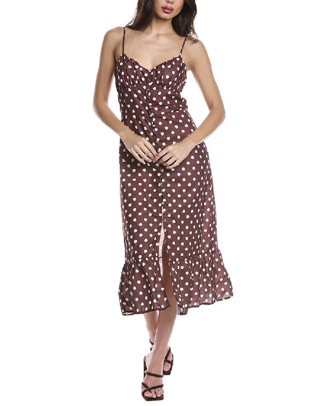 Vintage-Modern Style Offers Vintage Look Avantlook Polka Dot Midi Dress