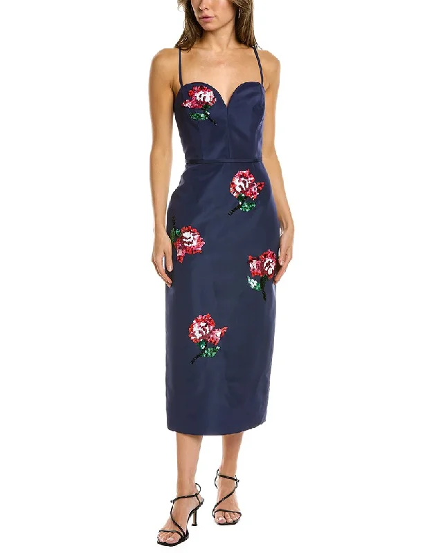 Contemporary Fashion Sale Effortless Sophistication Carolina Herrera Sweetheart Silk Midi Dress