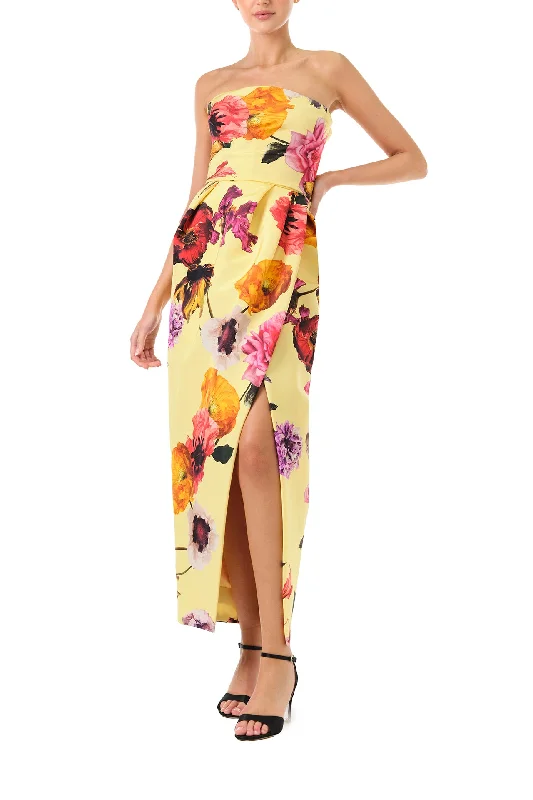 The Latest Fashion Trends Elevated Style Strapless Floral Cocktail Dress