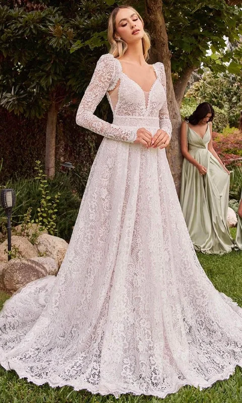 Chic & Cozy Collection Subtle Sophistication Ladivine CD862W - V-Neck Lace Bridal Gown