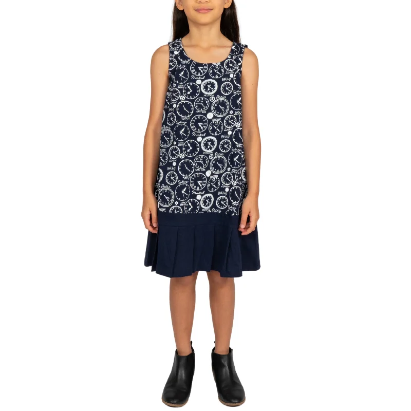 Hot Brand Discounts Cottagecore Rustic Charm Style Time Zones Sleeveless Kids Dress