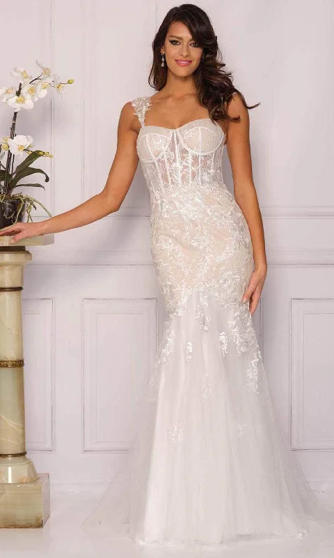 Save Big Feminine Elegant Dave & Johnny Bridal A10482 - Corset Laced Bodice Bridal Gown