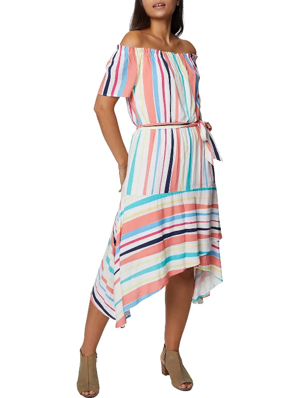 Limited-Time Offer Summer Fashion Womens Sharkbite Hem Midi Dress