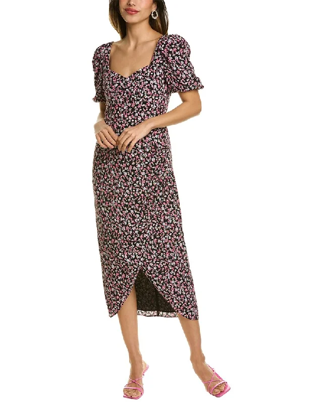 Dive Into Trendy Styles Charming Silhouette Charles Henry Faux Wrap Midi Dress