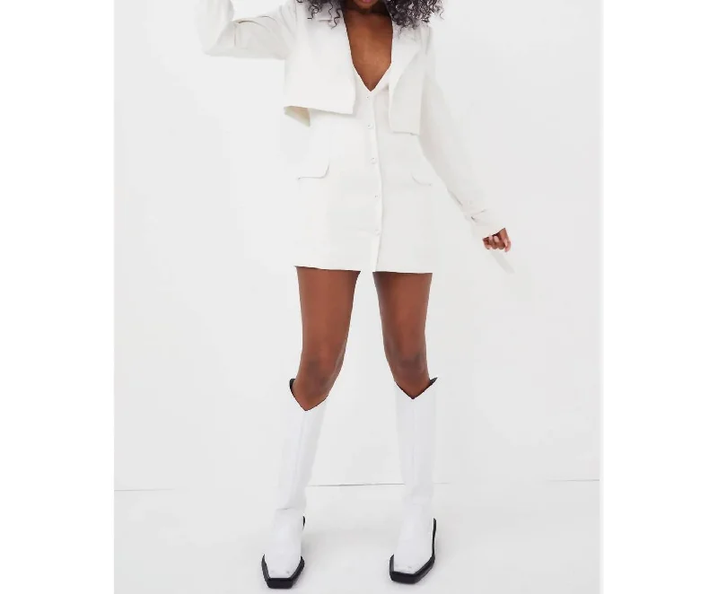 Huge Discounts This Week Elegant Contour Alysa Blazer Mini Dress In Ivory