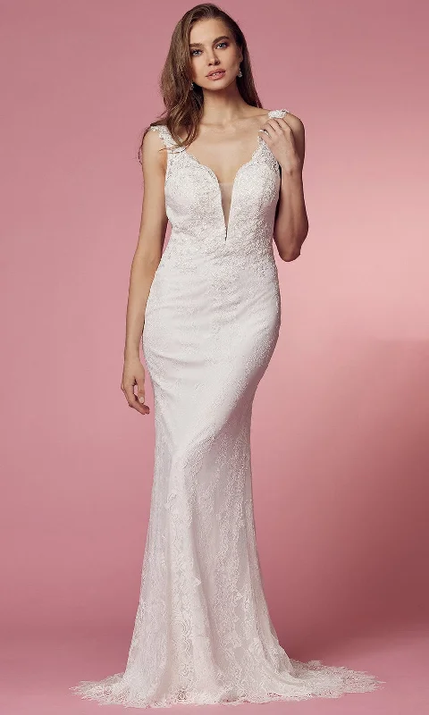 Sale Event, Prices Rock Romantic Date - Night Ensemble Nox Anabel Bridal JS923 - V-Neck Lace Bridal Gown