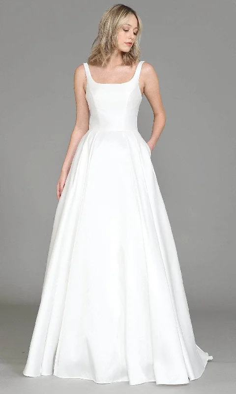 Forward Trendsetter Effortless Grace Poly USA 8528 - Square Neckline A-Line Bridal Gown