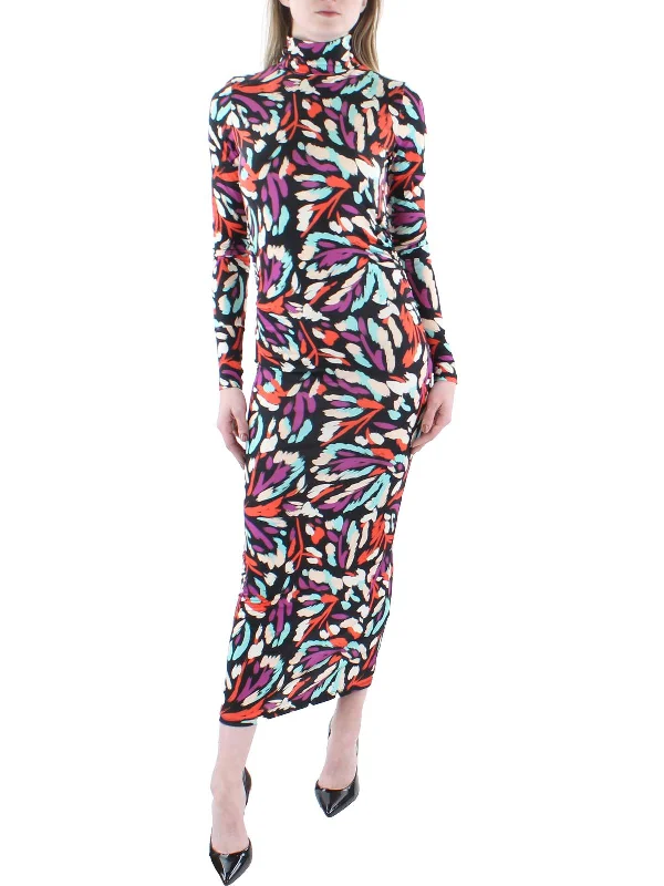 Fashion Sale Subtle Sophistication Womens Printed Turtleneck Midi Dress