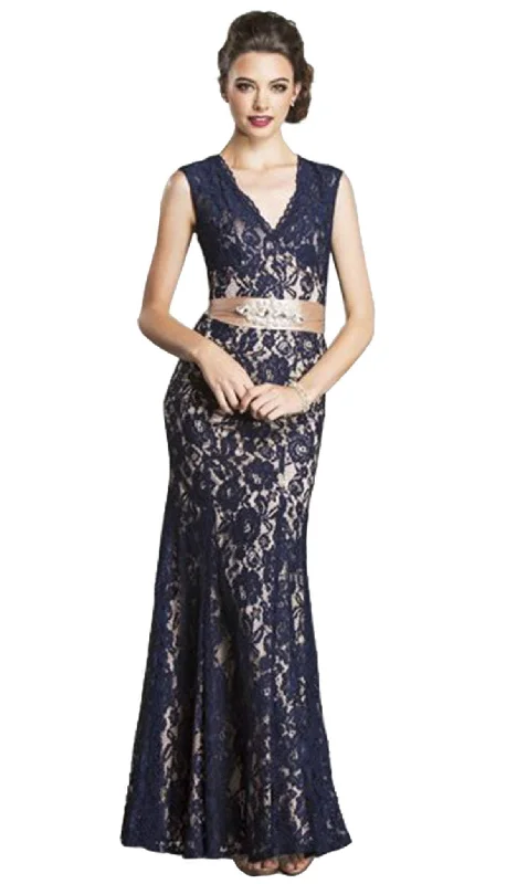 Massive Selection Sale Classic Appeal Aspeed Design - Sleeveless Long Lace Dress with Satin Ribbon