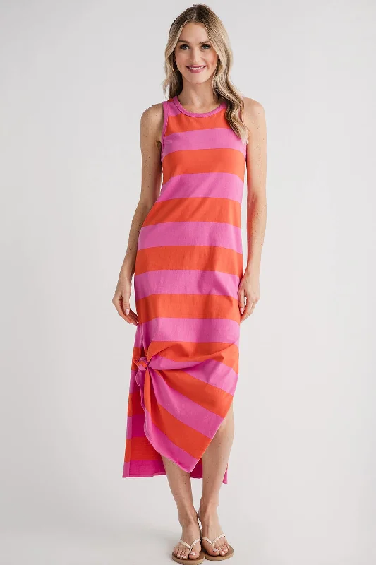 Limited Time Deal Rustic Countryside Charm Look RD Style Striped Maxi Dress